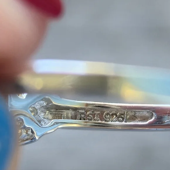 925 Sterling Silver London Blue Topaz Designer Signed RSI Size 10 Ring Thailand - Picture 15 of 16